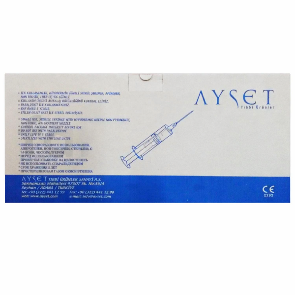 Ayset Kısa Dental Enjektör 2 ml - 300 Adet